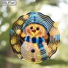 Glowing Snowman Wind Chime. Self-lit metal decor for garden, porch & holidays.