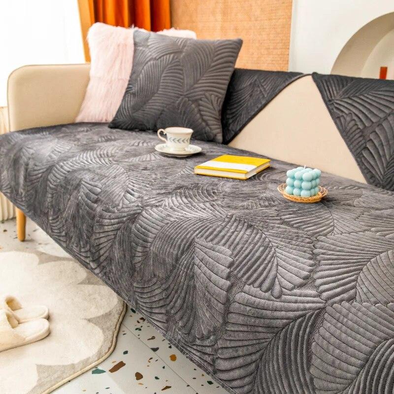 Velvet Sofa Cover Winter Thickening Non-Slip Plush Sofa Full Cover Towel Cloth Breathable Living Room Sofa Furniture Cover