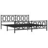 Metal Bed Frame with Headboard and Footboard Black 193 X 203 Cm