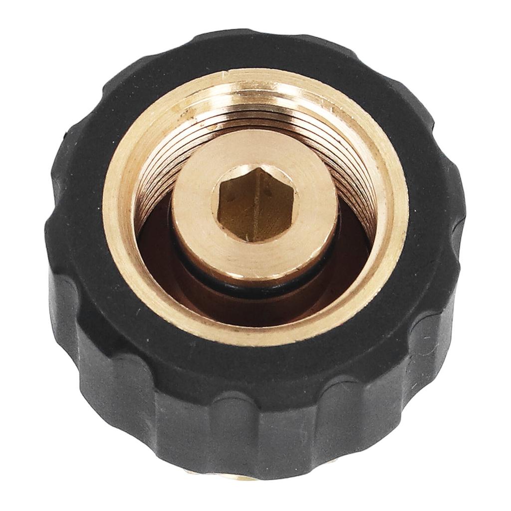 Pressure Washer Adapter Brass Rubber Anti Corrosion G1/4in to M22 X 1.5mm Pressure Washer Hose Thread for Replacement Male to Female 15mm OD