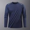 Men's Quick Drying Round Neck T-shirt Long Sleeve Men's Ice Silk Thin Fitness Running Top Bottoming Long Sleeve