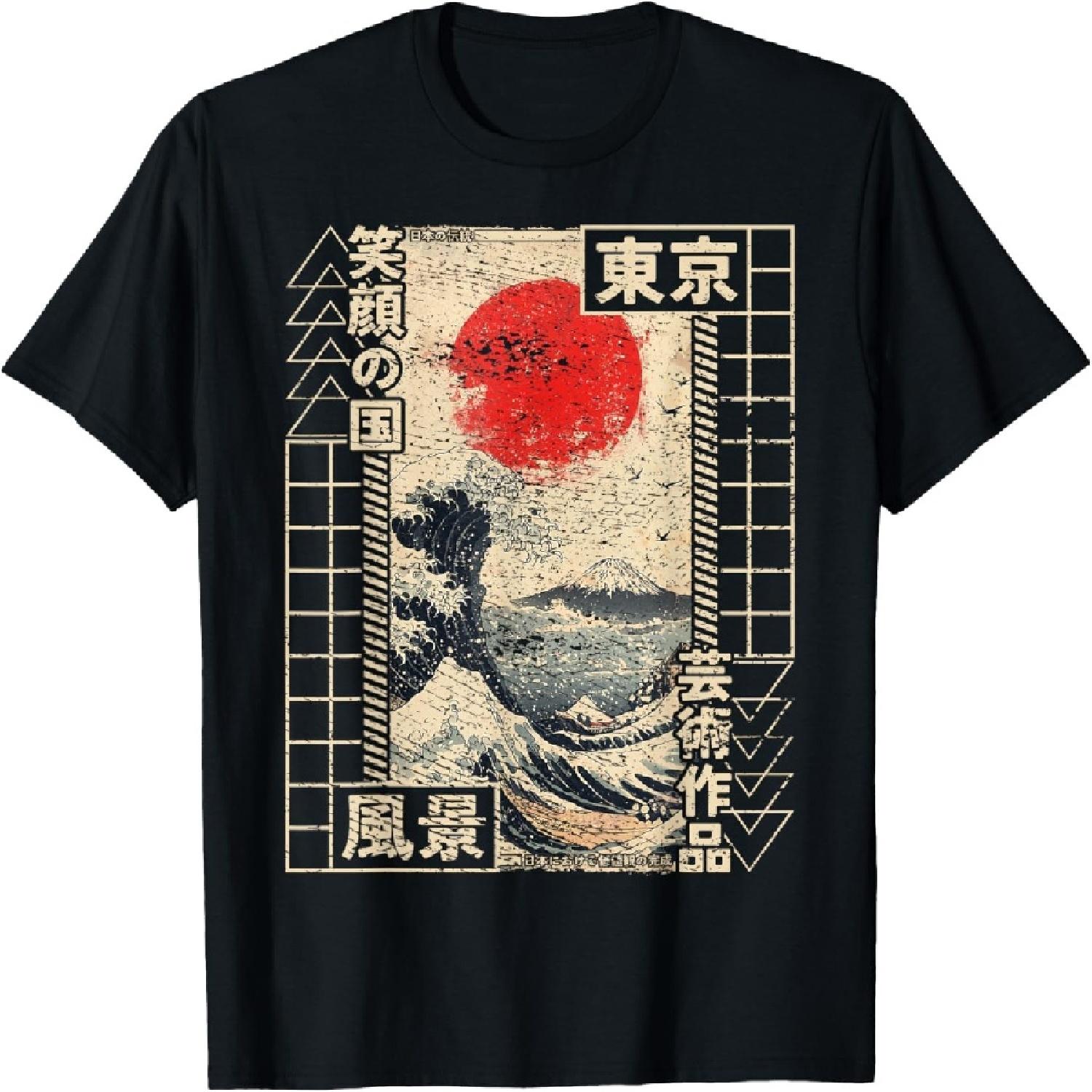 

Kanagawa Wave Traditional Japanese Woodblock Ukiyo-e Anime T-Shirt XXXXXL різнокольоровий