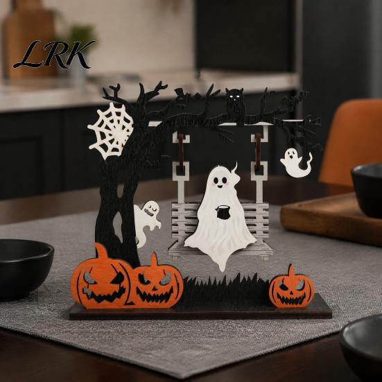 Spooky Theme Party Supplies Funny Halloween Desktop Swing Decor, Home Decor for Living Room Pumpkin Tabletop, Gothic Fall Themed Ornament, Unique