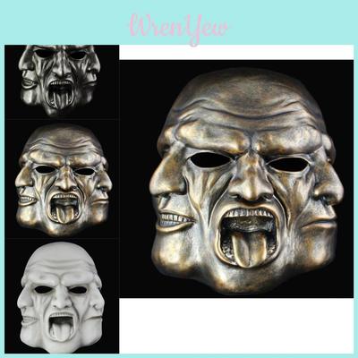 Masques Captivants en Résine à Trois Visages Pour Cosplay d'Halloween et Fêtes Thématiques