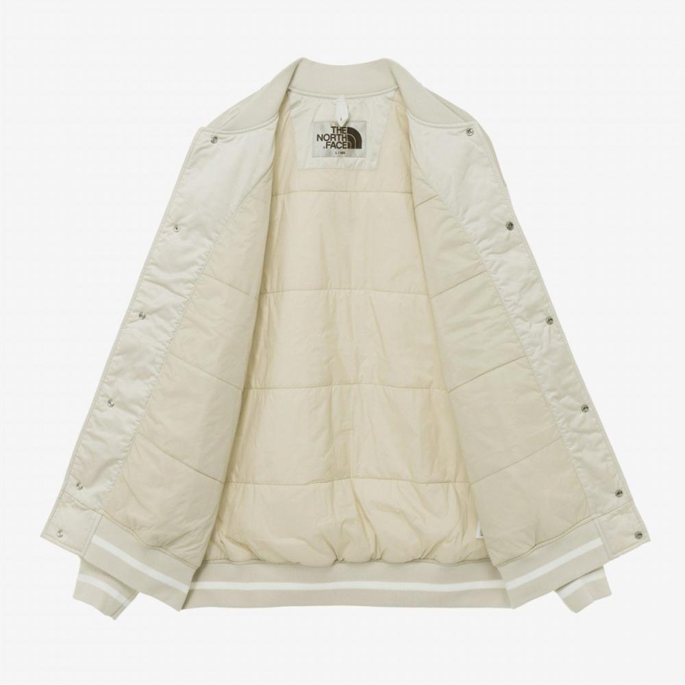 [north Face Official] Nj3nq60m White Label Player Varsity Jacket Cream
