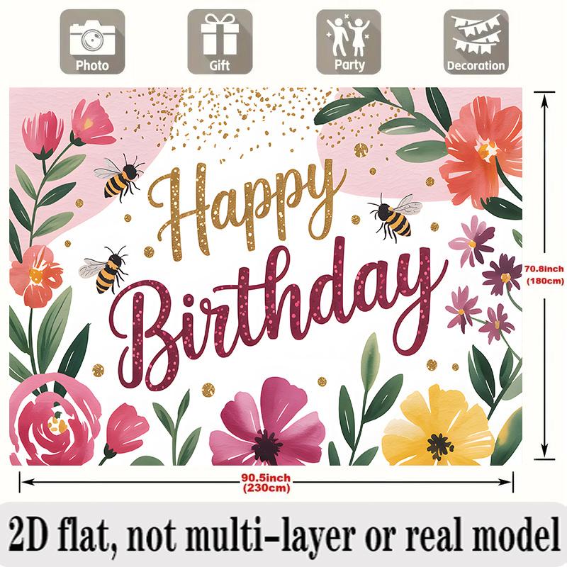Party Backdrop Floral Pink Flat Parties Wedding Text Enthusiasts Event Backdrop Decoration Front Door Decor