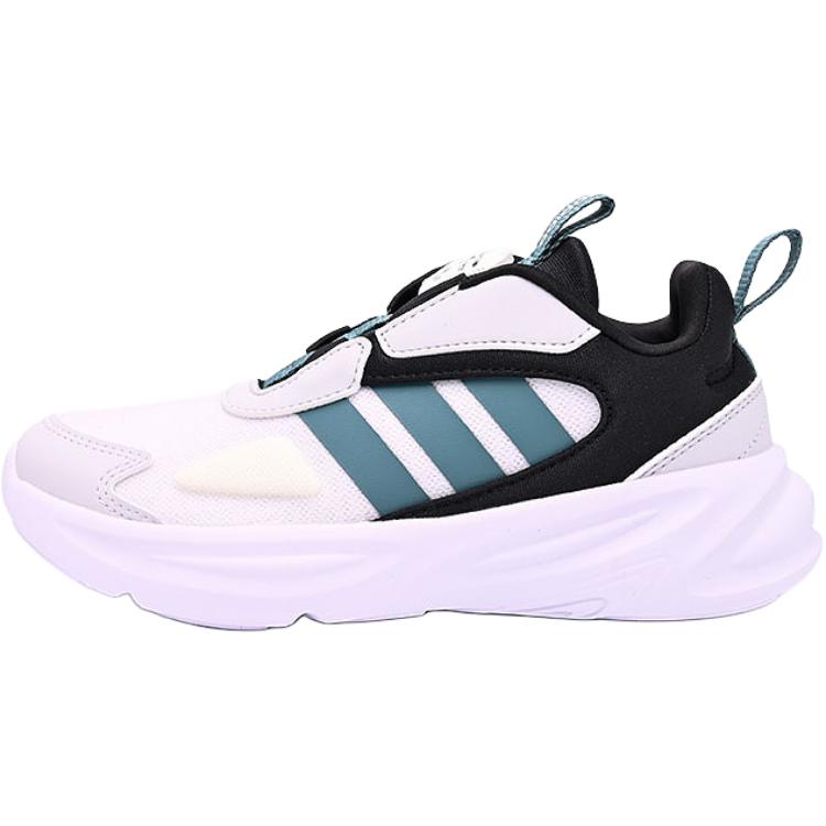 New Adidas Slip Resistant Abrasion Resistant Low top Kids' Running Shoes White Black Green Kids' HP3624