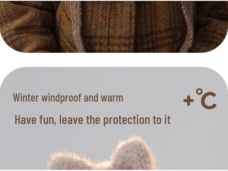 Children's Fleece-Lined Windproof Knit Hat with Ear Protection - Winter Pullover for Boys and Girls