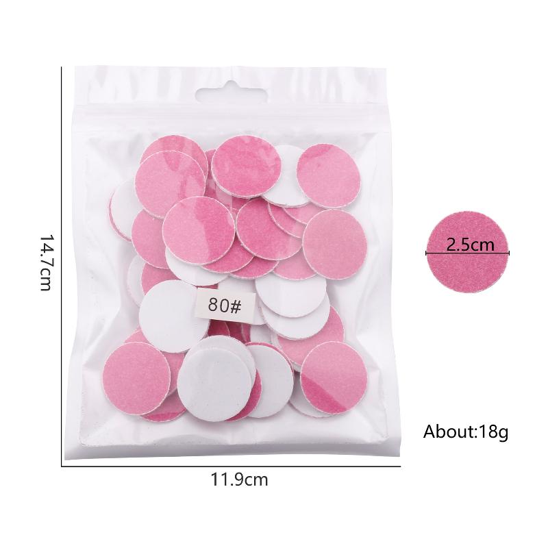 50/Pcs White Sanding Paper Pedicure Foot Care Tools 15Mm 20Mm 25Mm 35Mm Nail Drill Bit Disk Disc Salon Calluse Replaceable