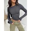 Fashion Women Casual Long Sleeve T-Shirts Solid Slim Fit Spring Autumn Pullovers Tees Shirts Female Streetwear Base Tees Tops Casual Clothing 3060