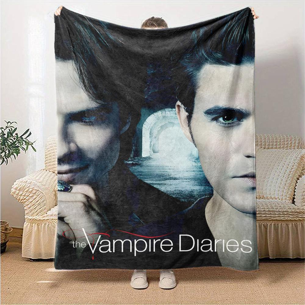 1pc The Vampire Diaries4 Blanket, Gift, for Men and Women, Soft Blanket, Good for Sofa Bed Couch Travel, Lightweight Flannel Blanket
