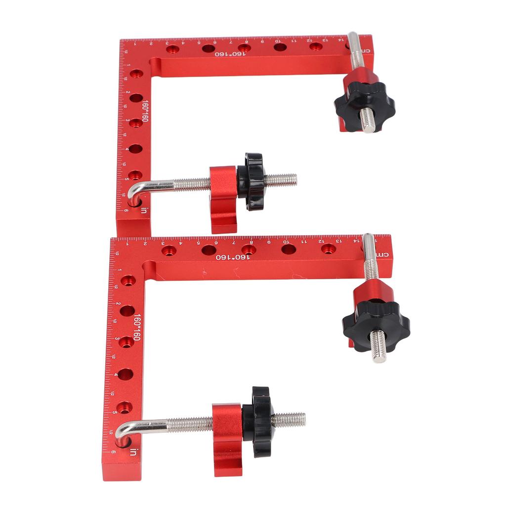 2 Set 160 X 160mm Clamping Squares Aluminum Alloy 90 Degree Corner Clamp Set Metric and Imperial Sca