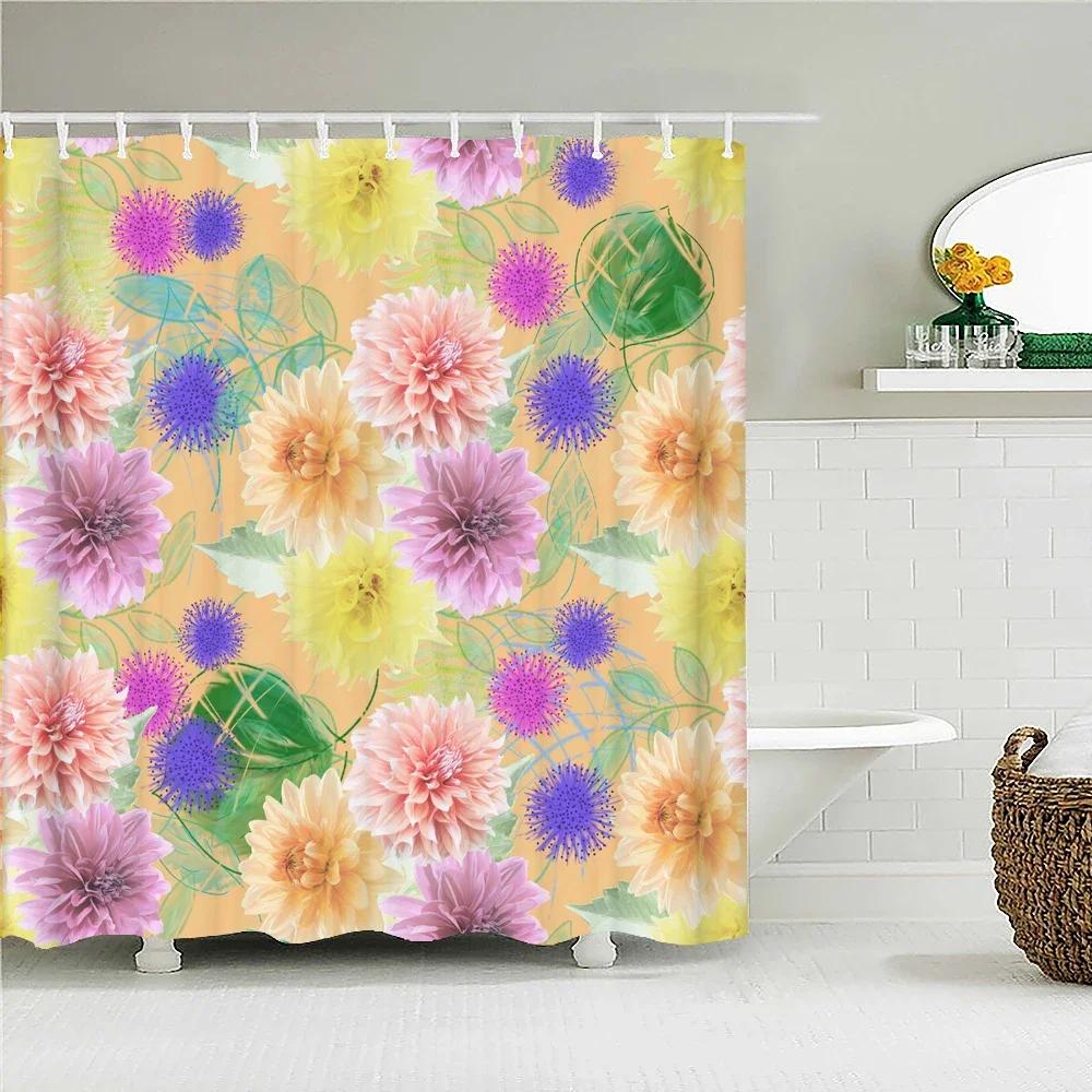 Dandelion Natural Flowers Shower Curtains Waterproof Bathroom Curtain Bath Curtain High Quality With Hooks Shower Curtain