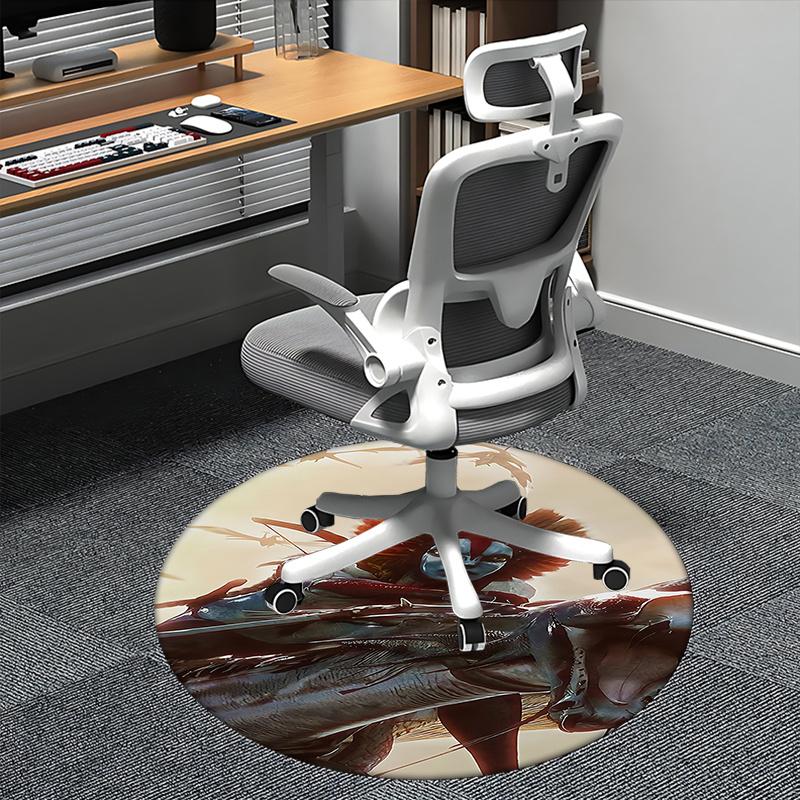 

Fantasy Warrior Chair Cushion - Round Rug , suitable for home décor , office , and gift - suitable for bedrooms , living rooms , and various 80cm by 80cm