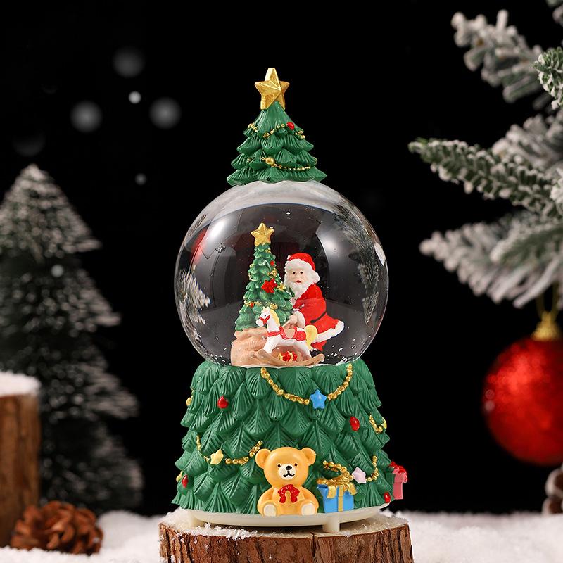 Boîte à musique fantaisie de Noël avec boule de cristal – Décoration princesse, cadeau pour anniversaire de fille