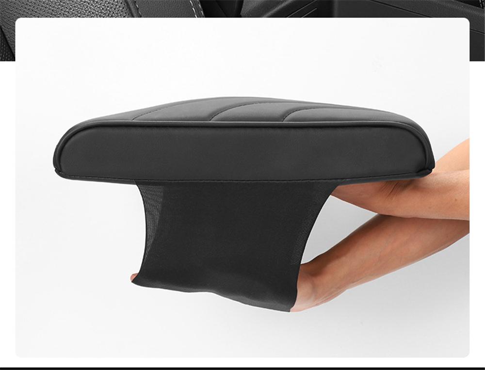 1x Black PU Leather Car Armrest Cushion Cover Memory Foam Center Console Box Pad