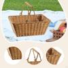 Imitation Rattan Kitchen Tote Basket Multifunctional with Foldable Handle for Dining Table