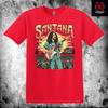 Camiseta Casual de Algodão com Gola Redonda para Menino SANTANA Banda de Rock Clássico Camiseta Unissex de Algodão Pesado P-3XL
