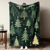 1pc Christmas Gift Blanket Festive Tree Design Soft Flannel Cozy Holiday Decor for Home Warm Gift for Family Friends