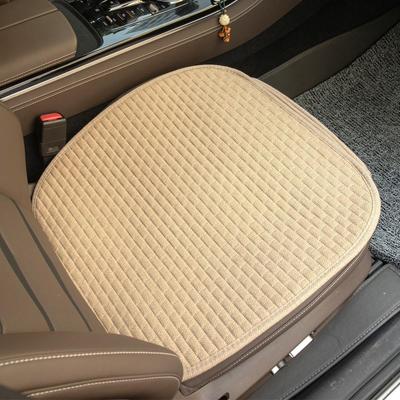 Linen Car Seat Covers Front Seat Only,Cooling Bottom Cars Seat Covers,Universal Car Seat Cushion Pad,Car Seat Protector Breathable[Beige]