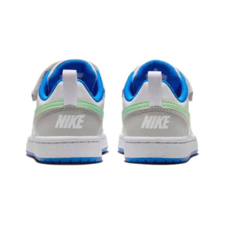 New Nike Court Borough GS Anti Slip Wear Resistant Low Top Kids' Skateboarding Shoes White Gray Green Kids' DV5457-005