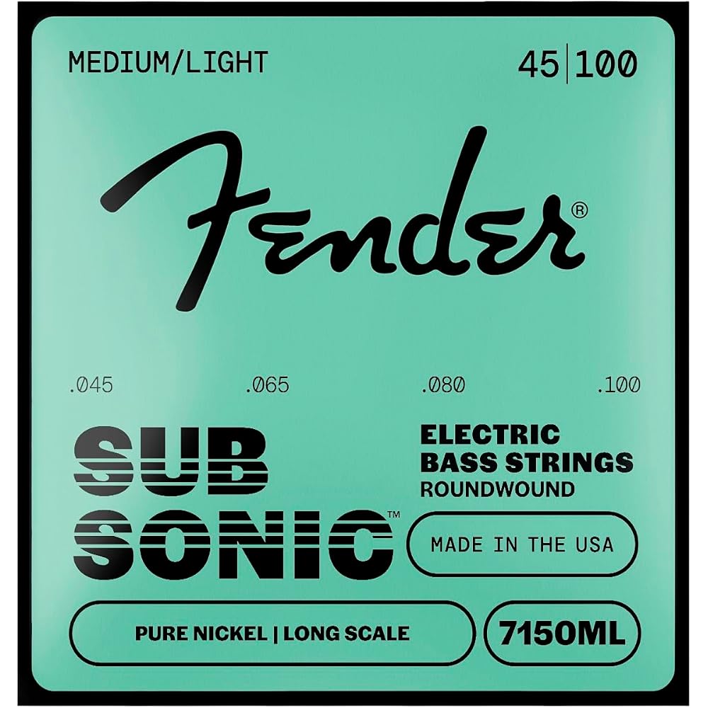Fender SubSonic 7150ML Bass Strings Pure Nickel Long Scale Gauges .045-.100 4-String