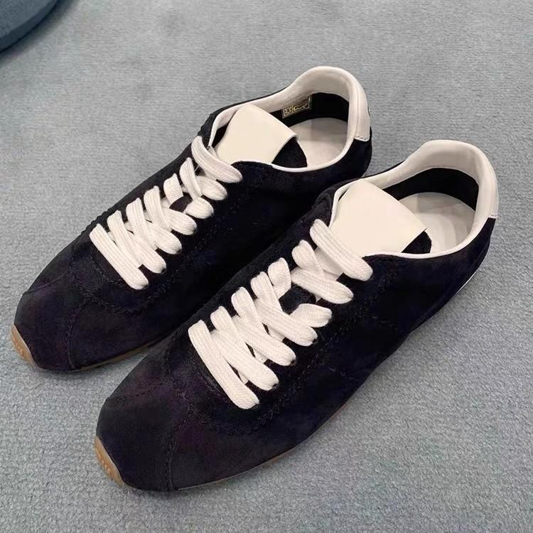 Retro flat-soled sneakers spring and autumn single shoes college lace-up casual shoes solid color German training Forrest Gump shoes women