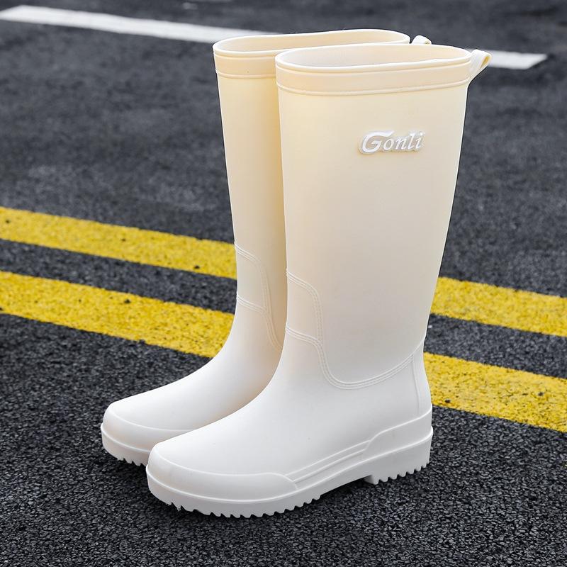 

Дождевая обувь женская модная нескользящие резиновые сапоги водные ботинки высокая обувь для воды водонепроницаемые ботинки Мартин длинные бахилы 40