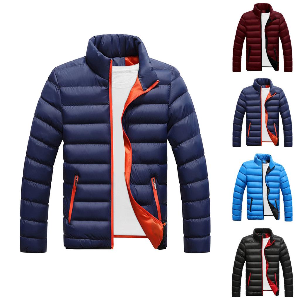 Casual Warm Stand Collar Slim Winter Zip Coat Outwear Jacket Top Blouse