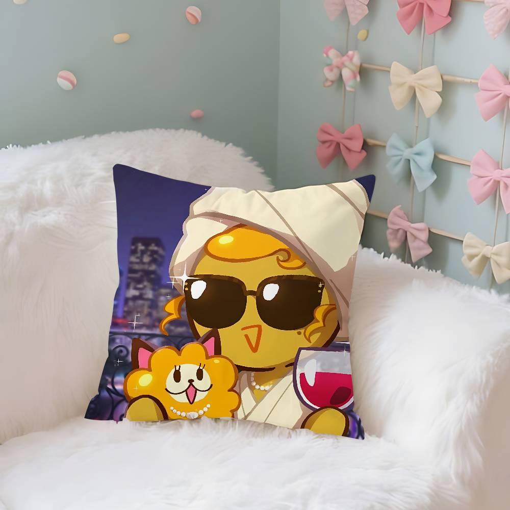 Game CRK Pancake Princess Cookie Button Case Plush Fabric Soft Pillowcase Double Sided Print Cushion Cover Household Gifts