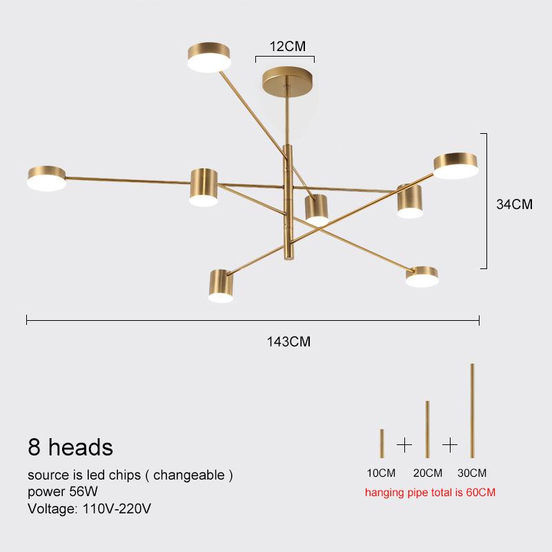 Modern Led Chandelier Lighting Fixture For Living Room Gold Black Art Restaurant Hanging Lamp Bedroom Home Lustres Suspension