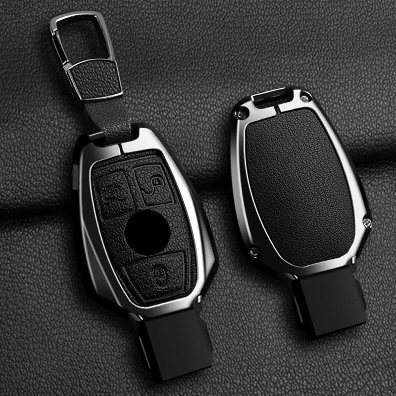 Alloy Style Car Key Case Cover Shell Fob For Mercedes Benz A C E S Class W213 W222 W223 W205 W206 W212 W176 Glc Cle Cla Amg X167