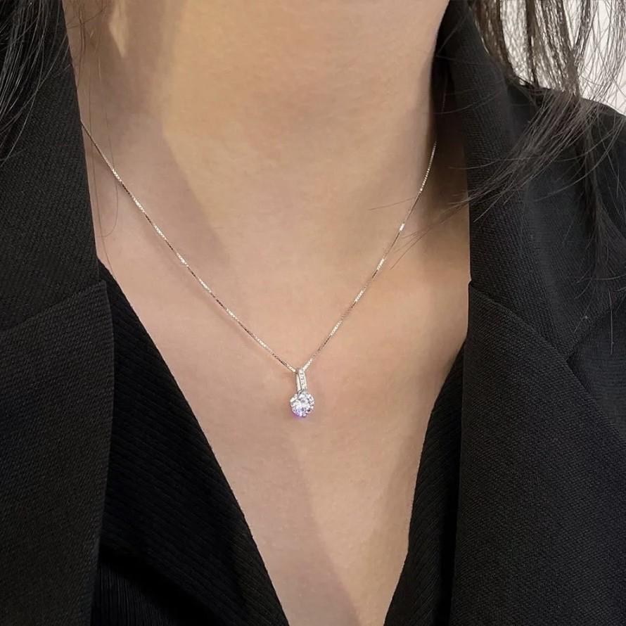 Jinggong Super Flash Necklace, Women's Simple Pendant, Cold Style, Niche, Light Luxury Design, Clavicle Chain