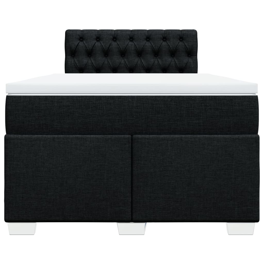 Box Spring Bed with Mattress Black 120 x 190 cm Fabric