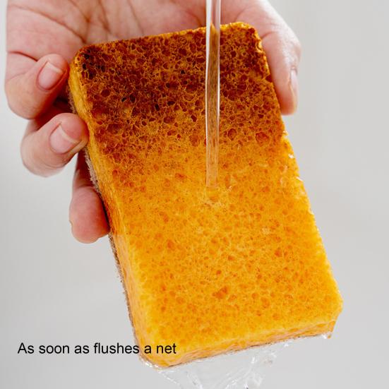 5Pcs Durable Cleaning Sponge Efficient Cotton Pulp Portable Oil-resistant Dishwashing Pad for Home