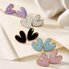 French Heart-Shaped Enamel Dangle Earrings - Stainless Steel, High-End Niche Design, Exquisite Fashion Jewelry