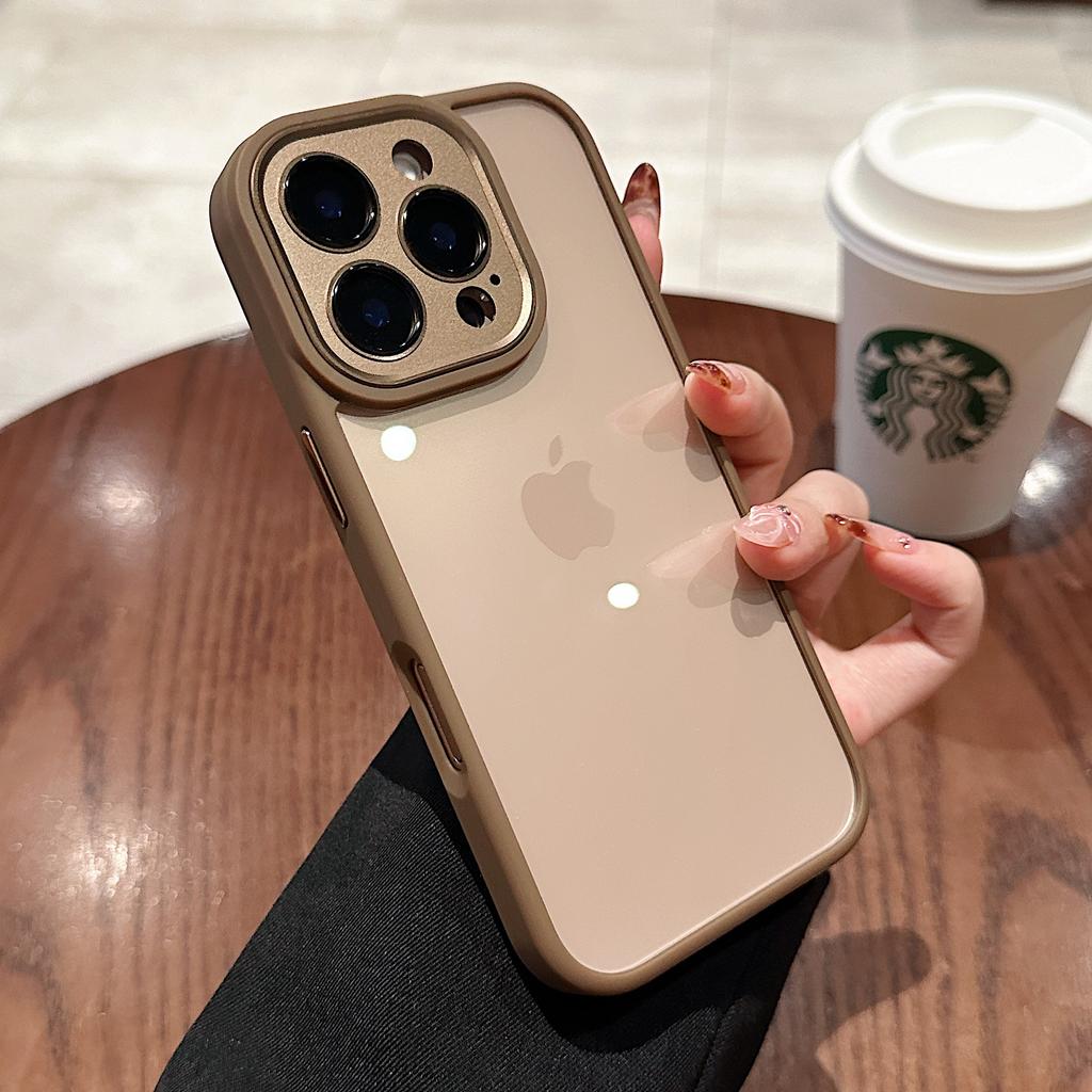Luxus-Metall-Kamera-Schutzhülle für iPhone 16 15 14 Plus 13 12 11 Pro Max Stoßfest Klarer Hybrid-Stoßfänger Harte Acryl-Abdeckung