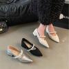 French Mary Jane shoes women's shoes spring and summer 2025 new pearl word with pointed head with skirt shallow mouth single shoes