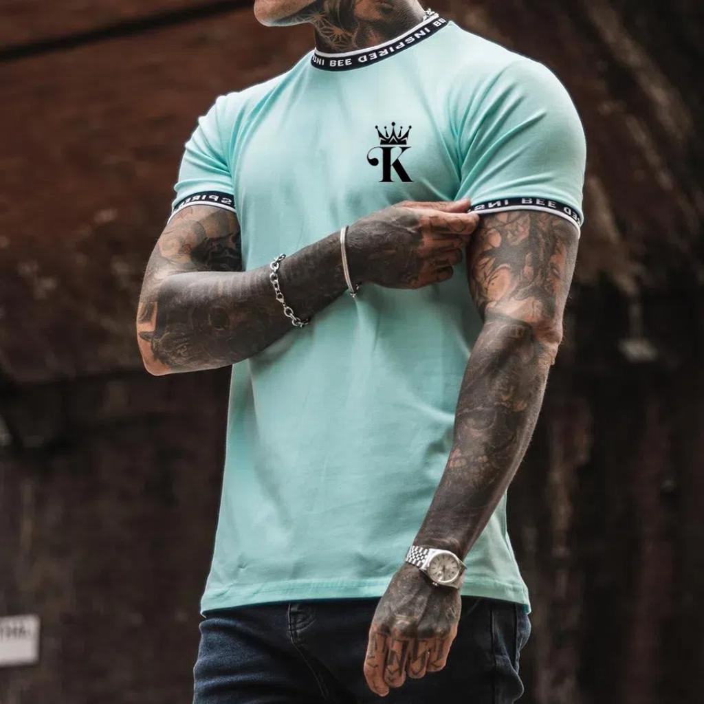 Men's Summer Loose Fit Large 100 Cotton Printed T-shirt Top