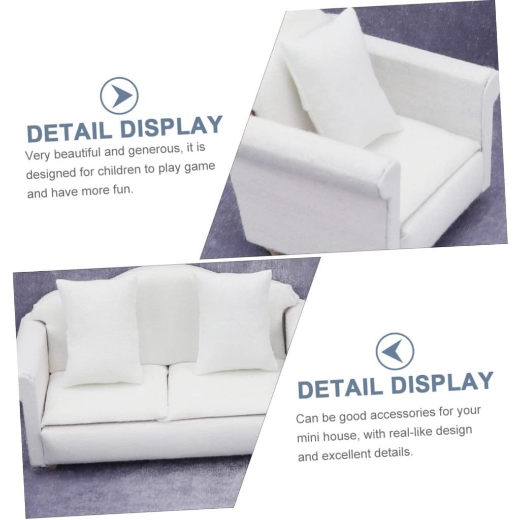 Мини-диваны Кукольный домик Диван Миниатюрная мебель Белый Декор Реквизит для фотографий Модель дивана для мини-дивана Мебель Мини-мебель Мини-диван Деревянный набор
