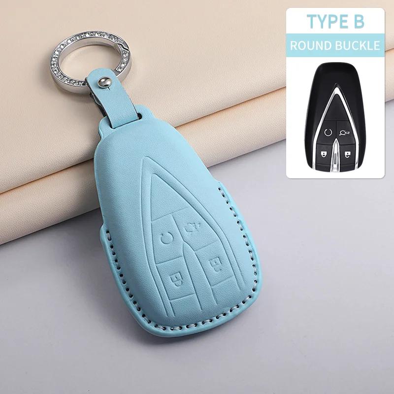 For Changan UNIT UNIK CS35PLUS CS55 PLUS CS75 PLUS Oshan X7 X5 Car Keychain Protective Cover PU Leather Car Key Case Cover