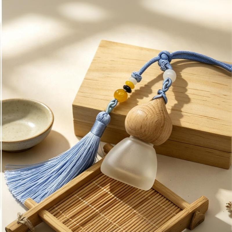 1Pcs Chinese Style Gourd-Shaped Car Essential Oil Diffuser Fragrance Air Freshener Perfume Empty Bottle Pendant With Tassel