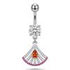 Surgical Steel Belly Button Ring 1Pcs Sparkling Cubic Zirconia Lovely Dangle for Women Girls Birthday Gift Body Piercing Jewelry