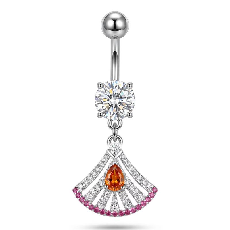 Surgical Steel Belly Button Ring 1Pcs Sparkling Cubic Zirconia Lovely Dangle for Women Girls Birthday Gift Body Piercing Jewelry