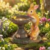 Resin Hare Sculpture with LED Light Cordless for Patio, Entryways