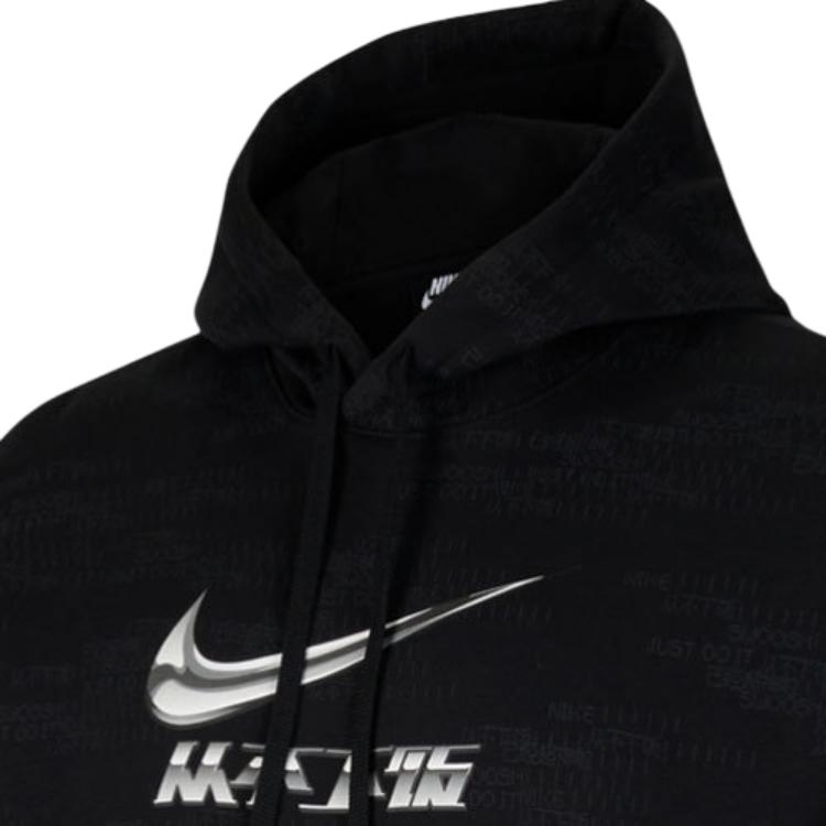 Nike Sportswear Casual Logo Print Hoodie Men Tops Black DJ4860-010