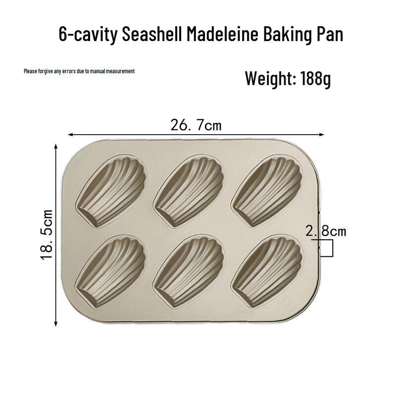 

ZISIZ Golden Seashell 6-Cavity Baking Mold