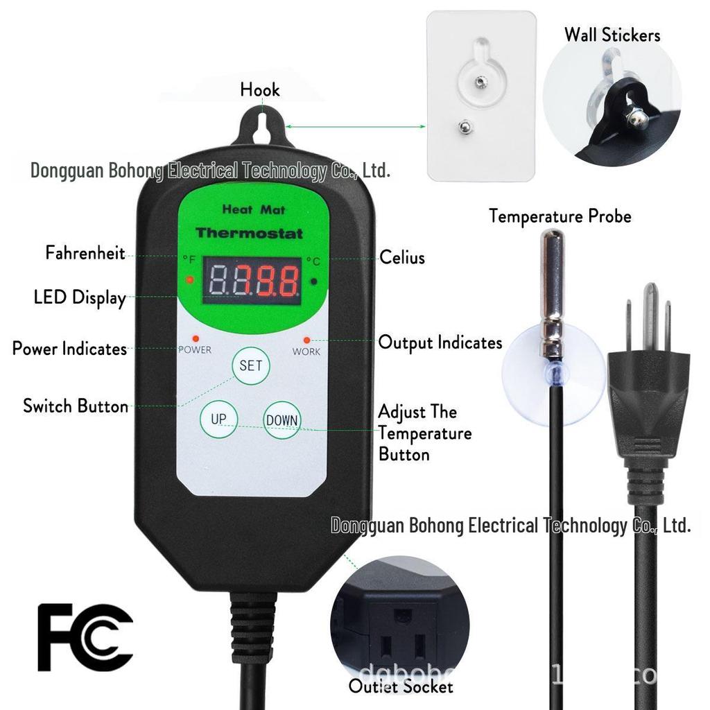 110V Digital Temperature & Humidity Controller for Heat Mats and Plant Crawlers