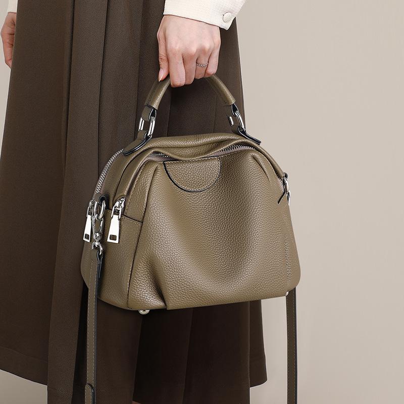 Handbag Messenger Bag Genuine Leather Women'S Bag Large Capacity First Layer Cowhide Mother Bag Luggage