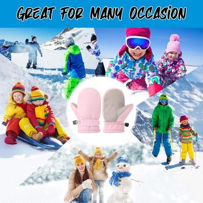 Guantes impermeables para clima frío para niño pequeño, manoplas a prueba de nieve con forro de felpa suave, para uso en exteriores